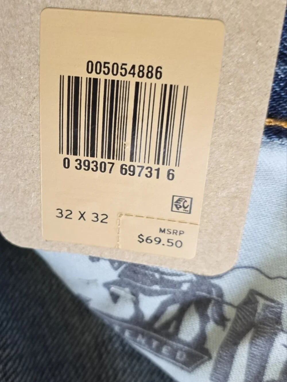 Levi's Dark Blue Straight Jeans, Sz. 32